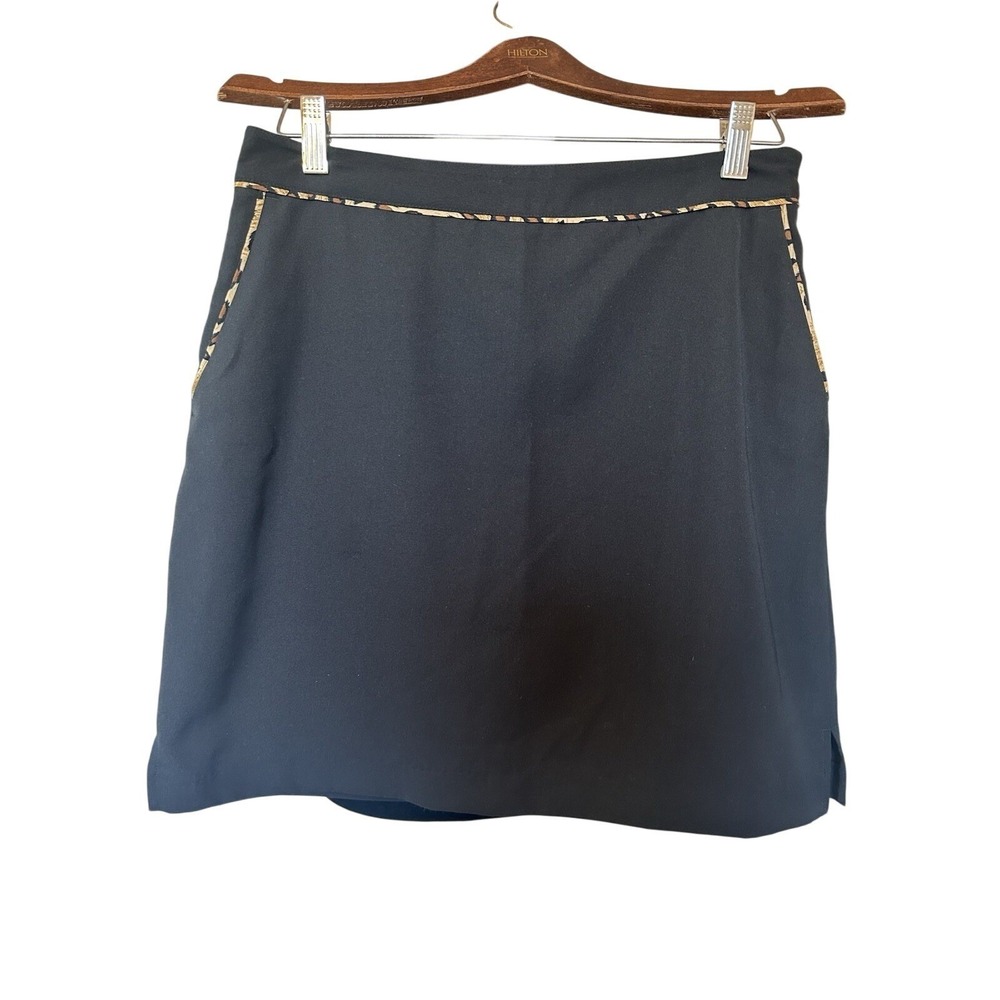 EP Pro‎ Black with Animal Print Piping Details Skort Size 8